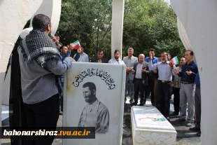 غباروبی قبور مطهر شهید سردار ولی نوری و شهید گمنام در دانشکده شهید باهنر شیراز  13