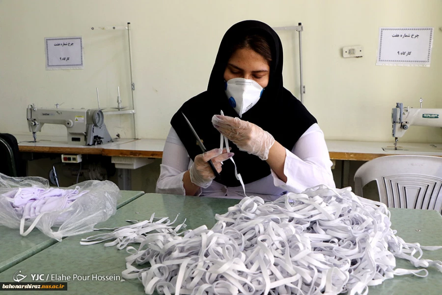 گزارش تصویری از تولید ماسک در دانشکده فنی دختران شیراز  3
